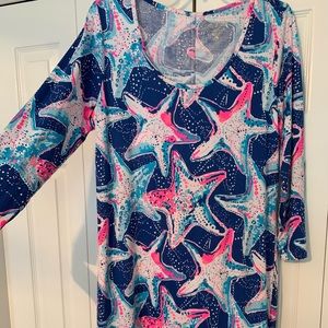 Lilly pulitzer starfish dress L beautiful! Nwot